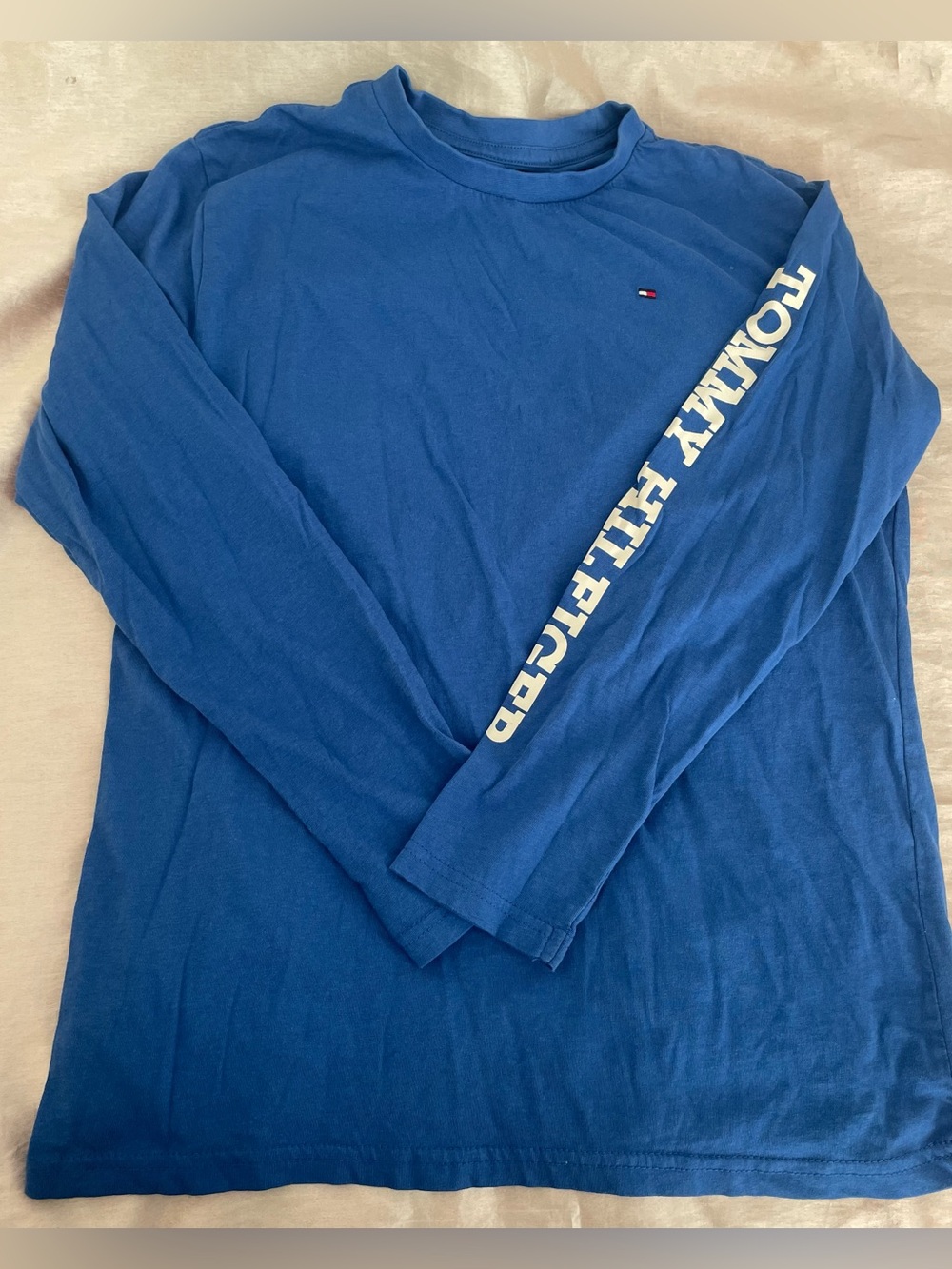 Tommy Hilfiger Long Sleeve Logo Shirt - Royal Blue with White Script